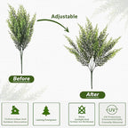Waipfaru 12 Bundles Artificial Plants Outdoor, UV Resistant Artificial Plants, Fake Plants for Outdoor Porch Decor Lifelike Fake Bushes Greenery for Home Farmhouse Yard Decorations