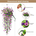 Artificial Hanging Flowers Plants for Outdoor Spring Summer Decoration, 2PCS Faux Silk Daisy UV Resistant Look Real for Outside Home Indoor Planter Porch Garden Yard Decor(Dark Orchid)