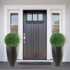 2 Packs 21 inch Tall Planter, Indoor Outdoor Round Planter for Porch, Large Plant Pot with Drainage Hole for Home Garden Front Door, Modern Decorative Pots for Plants (Dark Brown)