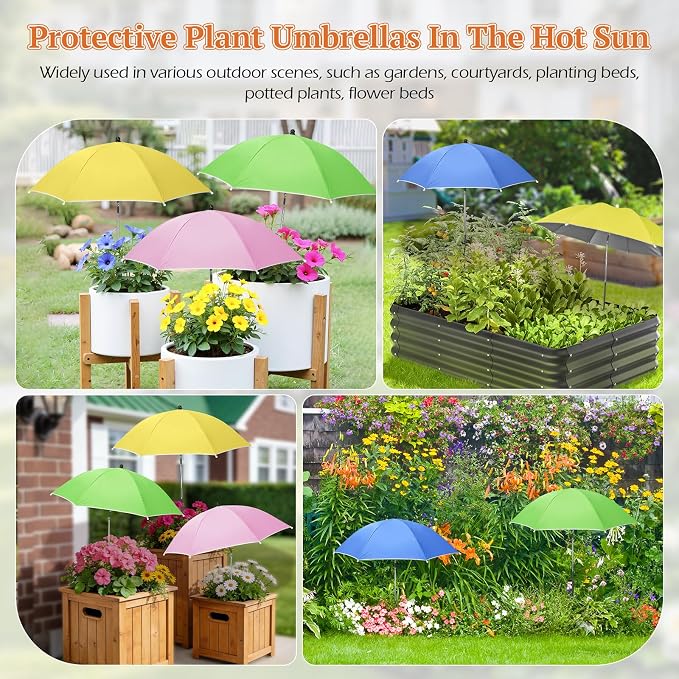 Tryly Plant Umbrellas for Outdoor Plants, Garden Umbrella Shade for Potted Plants and Garden Beds, Provide Shade to ‌Defend Plants From Blazing Sun