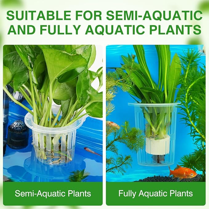2025 New Upgraded Large Aquarium Plant Holder with 1.57-inch Extension Hooks and Suction Cups for Fish Tank Aquaponic Plant Cultivation and Aquascape Accessories Decorations (4 PCS) Transparent