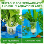 2025 New Upgraded Large Aquarium Plant Holder with 1.57-inch Extension Hooks and Suction Cups for Fish Tank Aquaponic Plant Cultivation and Aquascape Accessories Decorations (2 PCS) Transparent