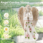 Angel Statue for Garden - 9.65 inches Guardian Solar Outdoor Statue, Praying Anel Statues Gardening Gifts Lawn Ornaments Figurines Outdoor Yard Decor for Mom, Grandma