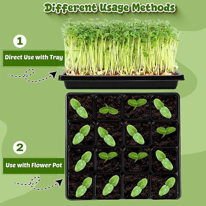 NNG 2.6 inch 100 Pcs Black Square Nursery Pots with 5 Pcs Plastic Seed Starting Trays,Plant Propagation Starter Kit Square Seed Starting Pots with Drain Holes