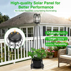 TOWPONICS Outdoor Floor Lamp with Planter Stand, 40.75'' Outdoor Solar Lights with 2700K Warm White LED Bulb, IP65 Waterproof Solar Powered Outdoor Lamp for Patio Backyard Garden Pathhway Decor,1 Pack