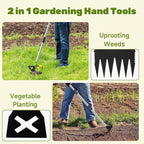 60" Weed Puller Tool with Long Handle and 17" Weeding Tools Gardening Set, Dual Side Hand Weed Rake and Hoe Garden Weeder, Uprooting Weed Pulling Remover Tool for Yard, Patio, Lawn and Garden Planting