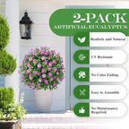 Artificial Topiary Bushes for Outdoors with Spike, Boxwood Ball Fake Shrubs UV Resistant Faux Plants for Indoor Outdoor Fall Thanksgiving Halloween Decor (Sunflower Boxwood Colorful -2 Packs)