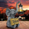 Outdoor Elephant Statues Solar Garden Decor Lights - Elephant Decoration for Garden, Balcony, Patio, Yard, Lawn - Housewarming, Fathers Day, Unique Birthday Gifts for Women Mom Grandma(Black)