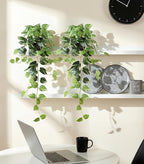 Fake Plants 2 Pcs Faux Pothos Plants Potted Indoor Artificial Hanging Plants Realistic Fake Greenery Table Desk Bathroom Office Bedroom Living Room Shelf Modern Farmhouse Decor Outdoor