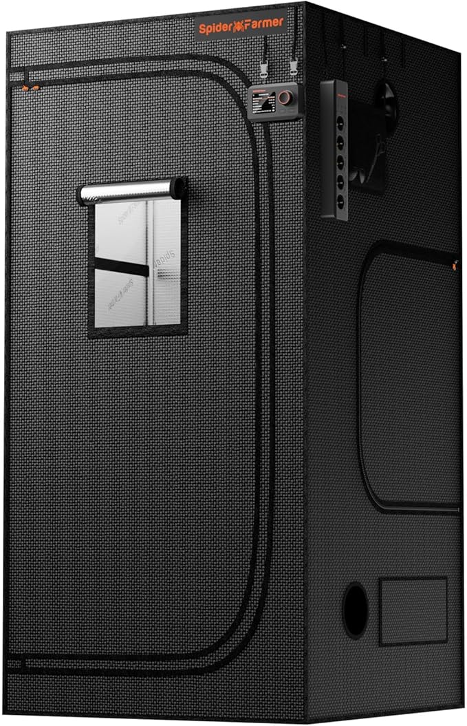 Spider Farmer 3x3 Grow Tent 2025 New, 36"x36"x72", with Hook for Controller and Power Strip, Enlarged View Window, 1680D Thicken Mylar Canvas for Indoor Hydroponic Growing for SF2000Pro, SE3000, G3000