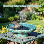 Solar Fountain Ceramic Bird Bath,Bird Bath for Outside,Outdoor Fountain BirdBaths,Garden and Home Décor.