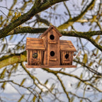 COLEBA Bird Houses for Outside, Outdoor 4 Hole Bird House Room for 4 Bird Families Bluebird Finch Cardinals Hanging Birdhouse for Garden