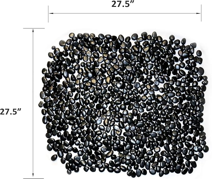 Black Rocks for Plants. Polished Decorative Pebbles. 1/2 to 1 Inch 10 lbs. for Garden, Landscaping, Succulents, pots (SM (0.5 to 1 Inch), -Polished, 10)