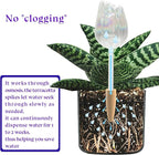 HyJeryty 3 Pack Non-Clogging Iridescent Tulip Plant Watering Globes with Terracotta Spikes, Hand Blown Glass Self Watering Planter Insert Plant Watering Devices Bulbs for Indoor and Outdoor Plants