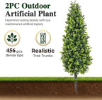 PATIO CHOICE 3ft Artificial Topiary Trees with Ground Spike Set of 2 36" Outdoor Faux Plants Realistic Faux Bushes and Shrubs Decorations for Outdoor Indoor Front Porch Garden