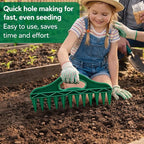 Drawpro 12-Hole Digger Seed Spreader,7 Piece Sowing Seeds Dispenser Set,Mini Seed Dispenser for Small Seeds, Handheld Seed Planter Tool Seed Dibber Multifunctional Spacer Gardening Tools (Green)