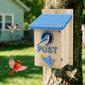 Wooden Bird Houses Bird House for Outside, Blue Wood Mailbox Bird House for Outdoors, Entrance Hole Bird House for Garden Blue Bird Hummingbird Wren Cardinal Swallow Sparrow Finch
