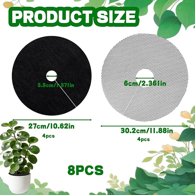 6-Pack Plant Pot Grids- 11.8 Inch Cuttable Mesh Flower Plant Pot Soil Covers -Protectors from Animals - Plant Protector Ring for Indoor Outdoor Garden Plant Landscaping