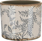 Potchen Indoor Ceramic Plant Pots with Drainage Hole 5 Inch Chinese Glaze Ice Crack Flower Pot Vintage Succulent Pots Porcelain Decorative Planter for Plants Herb Home Decor(Grey,Retro Style)