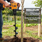 Bulb Planter Tool, 2.36 x 31.5 Heavy-Duty Garden Auger Drill Bit for Planting, Tungsten Carbide Ground Hole Digger, Bulb Planting Auger for Drill & Cordless Garden Drill