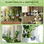 H&D HYALINE & DORA 6 Pack Colorful Butterfly Crystal Suncatcher Plant Stake Plant Stake with Golden Small Trellis Indoor Outdoor Garden Sun Catchers Decor