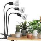 GooingTop Grow Light,24W (160Watts Equiv) 5000K White Full Spectrum LED Growing Lamp Clip on Desk for Indoor Plants,Bulbs Replaceable & Non-dimmable (Black, 240W)