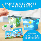 National Geographic Flower & Herb Gardening Kit for Kids - Kids Gardening Set with 3 Stainless Steel Pots, Paint & Stickers, Outdoor Toys, Craft Kits, Plant Growing Kit, Easter Basket Stuffers