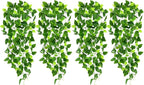 CEWOR 4pcs Artificial Hanging Plants 2.9ft Fake Ivy Vine Fake Ivy Leaves for Wedding Wall House Room Patio Indoor Outdoor Home Shelf Office Decor