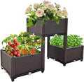 Plastic Elevated Planters for Raised Garden Bed with Legs for Outdoor Plants Box Kits with Drainage Holes for Patio Deck Balcony to Planting Flowers,Vegetables,Tomato and Herbs