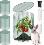 succulentlovers 4 Packs 13"x 16" Wire Plant Protector from Animals, Plant Protector Cages with Detachable Covers & Zip Ties & Stakes, Chicken Wire Plant Covers for Flower and Vegetables Protection