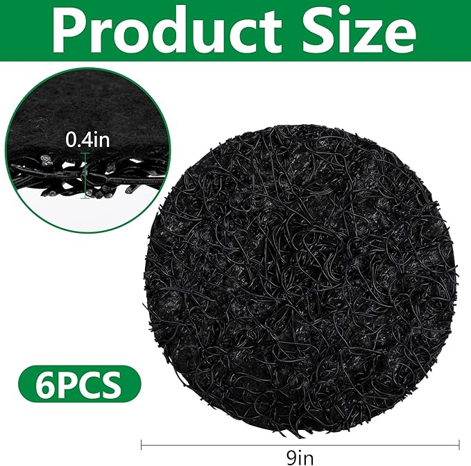 6 Pack Pot Mesh Drainage Discs, 9 Inch Thickened Drainage Hole Insert Pads, Reusable Plant Pot Bottom Mesh Mats for Indoor Outdoor Gardening to Prevent Soil Loss and Keep Root Healthy