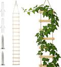 Extra Tall 3ft Wooden Ladder Trellis for Climbing Plants - Sturdy Indoor/Outdoor Plant Support,Easy Assembly & Space-Saving Vertical Garden Decor for Potted Plants, Vines, Pothos, Monstera