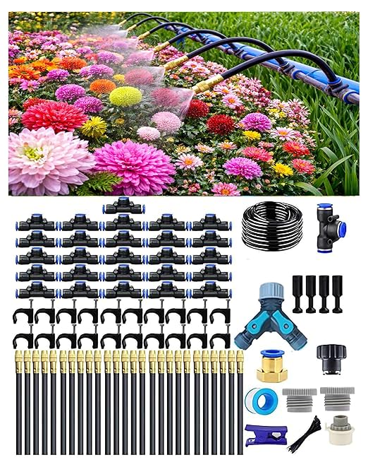Drip Irrigation System,Automatic Garden Watering System, 360 Adjustable Mist Sprayer Nozzle, High Volume Water Flow Rotating Sprinkler Head for Garden,Patio,Potted Plants, Fine Misting to Jet Spray