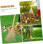 Milisten Gardening Tool Bamboo Rake Wood Handle Small Garden Rake for Loosening Weeding Gardening Tasks