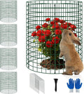 4 Pack Plant Protectors from Animals, 12''x16'' Metal Plant Cages for Outdoor Plants, Garden Plant Protector with Stakes & Zip Ties, Keep Rabbits Squirrels Out, Plant Cage for Flowers Vegetables