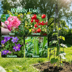 FOLLOOK Garden Trellis for Climbing Plants Outdoor, 67" Tall Cucumber Trellis Tomato Plant Support for Climbing Vine, for Raised Bed, Black, 1 Pack