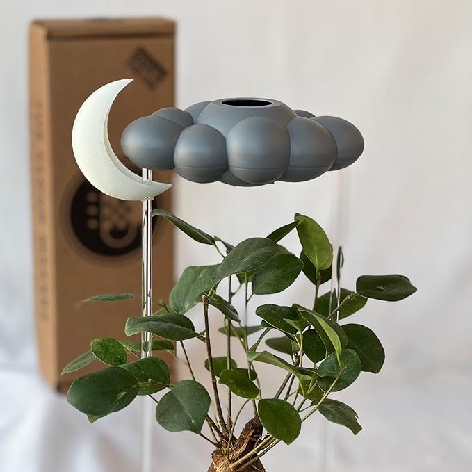 Stormy Dripping Rain Cloud with Glow in the Dark Moon Charm