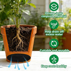 6 Pack Pot Mesh Drainage Discs, 9 Inch Thickened Drainage Hole Insert Pads, Reusable Plant Pot Bottom Mesh Mats for Indoor Outdoor Gardening to Prevent Soil Loss and Keep Root Healthy