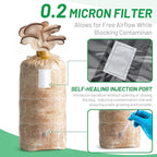 GREANER Mushroom Grow Bags 6 Mil, 9.8"x5.5"x25.6" Thick Autoclave Spawn Bags with Injection Port for Your Grain-25PCS