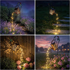 MEBRUDY Solar Garden Decor Lights, IP44 Waterproof Metal Hummingbird Solar Watering_Can Lights Outdoor Decor for Yard Pathway Patio Lawn, Gifts for Women Mom Grandma Birthday