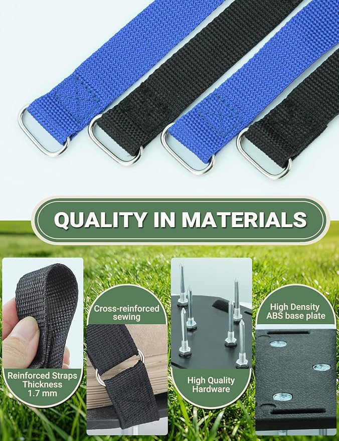 Lawn Aerator Shoes with Hook & Loop Straps for Effectively Aerating Lawn Soil, One Size Fits All Free-Installation Heavy Duty Spiked Sandals Shoes for Yard Grass Garden Black