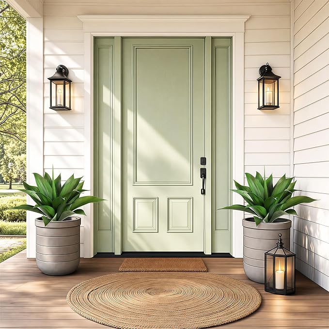 Ttranewsoo Fake Plants Artificial Agave Plants,Large UV Resistant Fake Agave Planters for Indoor and Outdoor Decorating Tropical Plant Succulents Greenery Indoor Decor((2Pack Light Green) 13.8"