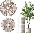 Nogeqi 2pcs 7.5/11.8 Inch Plants Covers Soil,Plant Pot Grid,Plastic Plant Covers from Animals with Ground Nails,Keep Dog and Cat Out of Potted for Indoor Plants(Large Small)