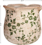 Vintage Ceramic 6.11'' Plant Pots, Decorative Vase for Indoor Garden, Room & Home Decor, Sage Beige
