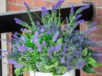 Green Moon 20 Bundles Artificial Lavender Plants Outdoor Fake Outdoor Plants UV Resistant for Home Planter Garden Patio Yard Decor
