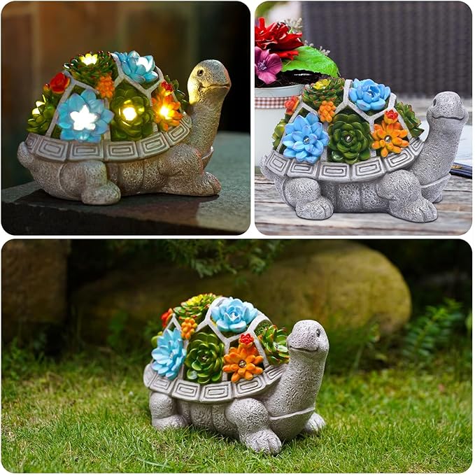Qeeman Garden Outdoor Decor Statues: Figurine Decorations Ornaments Patio Art Balcony - Birthday Gifts for mom Grandma Women