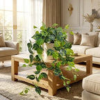Waipfaru Fake Plants Artificial Plants Indoor, 1Pcs 34" Realistic Artificial Hanging Fake Pothos Vines Ivy Potted, Faux Pothos for Living Room Office Bedroom Bathroom Kitchen Shelves Indoor Home Decor