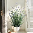 Lifelike Artificial Tall Grass Plant Indoor Outdoor Realistic Floor Plants Fake Lavender Faux Grass Plastic plantas Synthetic Pampas Grass for Home Office Wedding Patio Decor Housewarming Gift