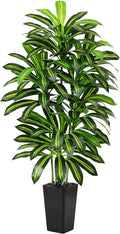 Artificial Dracaena Tree - 6FT Tall Fake Plants with Black Square Planter - Artificial Plants Indoor Floor Plant in Pot - Large Tropical Fake Yucca Potted Tree for Home Office Living Room Decor