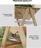 GarveeLife 52x30x54 Inch Tall Elevated Garden Bed with Legs, Standing Raised Planter Box with Climbing Trellis for Vegetables Flowers Herbs, Outdoor Wooden Standing Garden Bed-Natural